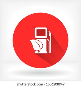 Gas station with leaf icon. Vector Eps 10 . Lorem Ipsum Flat Design
