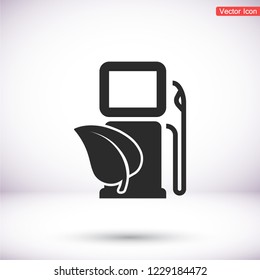 Gas station with leaves icon. Vector  Eps 10 