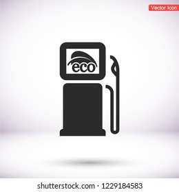 Gas station with leaves icon. Vector  Eps 10 