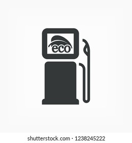 Gas station with leaves icon. Vector  Eps 10 
