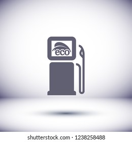 Gas station with leaves icon. Vector  Eps 10 