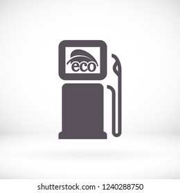 Gas station with leaves icon. Vector  Eps 10 