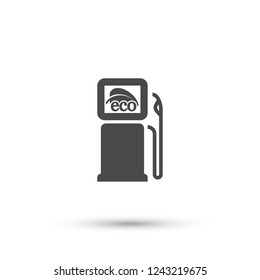 Gas station with leaves icon. Vector  Eps 10 