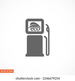 Gas station with leaves icon. Vector  Eps 10 