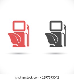 Gas station with leaves icon. Vector  Eps 10 