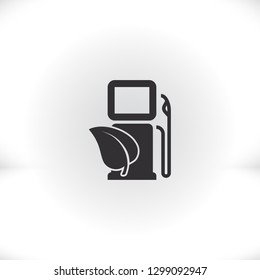 Gas station with leaves icon. Vector  Eps 10 