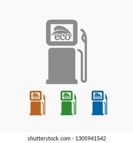 Gas station with leaves icon. Vector  Eps 10 