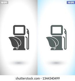 Gas station with leaves icon. Vector  Eps 10 