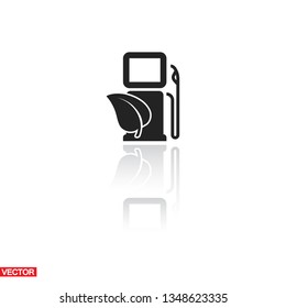 Gas station with leaves icon. Vector  Eps 10 