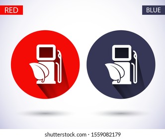 Gas station with leaves icon. Vector Eps 10 . Lorem Ipsum Flat Design