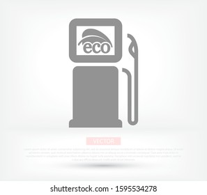 Gas station with leaves icon. Vector Eps 10 . Lorem Ipsum Flat Design