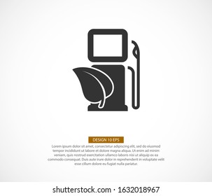 Gas station with leaves icon. Vector Eps 10 . Lorem Ipsum Flat Design