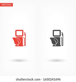 Gas station with leaves icon. Vector Eps 10 . Lorem Ipsum Flat Design