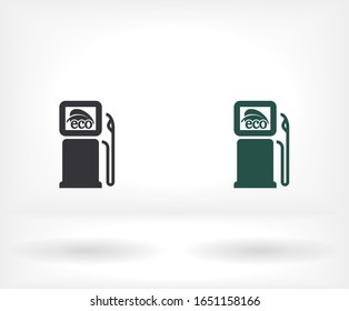 Gas station with leaves icon. Vector Eps 10 . 