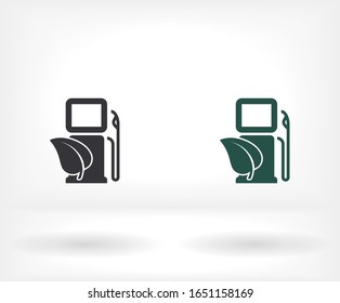 Gas station with leaves icon. Vector Eps 10 . 