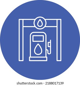 Imagen vectorial del icono de círculo de la línea de la gasolinera. También se puede usar para aplicaciones web, aplicaciones móviles y medios impresos.