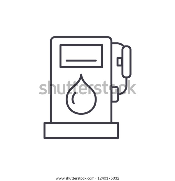 Gas station line icon concept. Gas station\
vector linear illustration, symbol,\
sign
