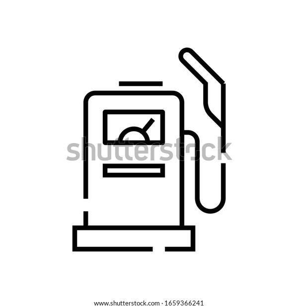 Gas station line icon, concept sign,\
outline vector illustration, linear\
symbol.