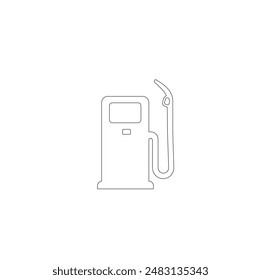 Gas station line icon electric charge symbol outline icon silhouette minimalistic filling station icon petrol pump sign fuel gasoline symbol isolated on white background fuel symbol