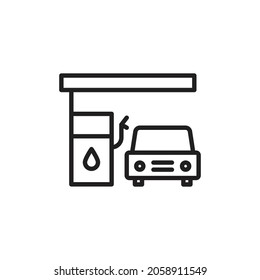 Gas station line icon. high quality icons suitable for business graphic assets, internet, web design, apps, drawing and coloring books, print media, etc. EPS 10 vector icon on a white background.