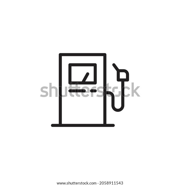 Gas station line icon. high quality icons\
suitable for business graphic assets, internet, web design, apps,\
drawing and coloring books, print media, etc. EPS 10 vector icon on\
a white background.