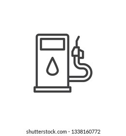 Gas station line icon. linear style sign for mobile concept and web design. Gas pump outline vector icon. Symbol, logo illustration. Pixel perfect vector graphics