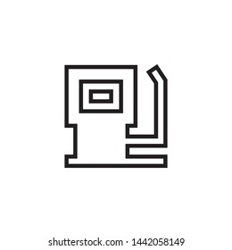 Gas station line icon for web and mobile