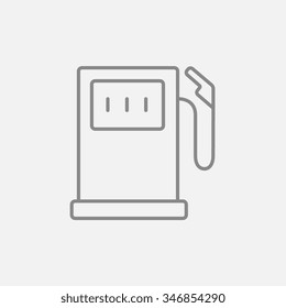 Gas station line icon for web, mobile and infographics. Vector dark grey icon isolated on light grey background.