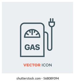 gas station line vector icon