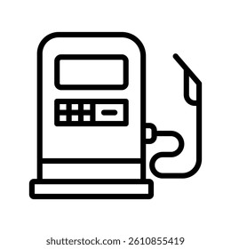 Gas Station Line Vector Illustration On White Background.