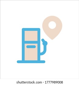 gas station location icon flat vector logo design trendy illustration signage symbol graphic simple