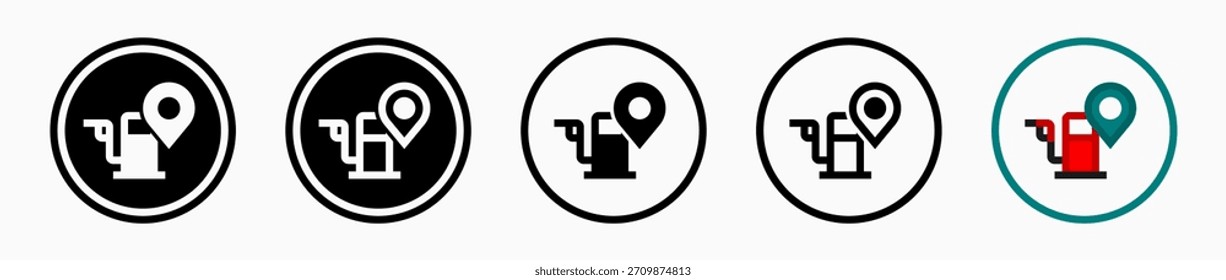 Gas Station Location Icons: vector illustration of gas station location icons with white background