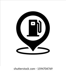 gas station map pin icon vector