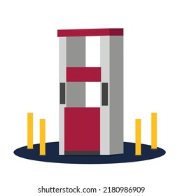Tankstelle moderne, einzelne Vektordesign-Elemente, weißer Hintergrund