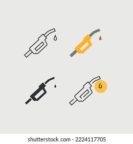 gas station nozzle pump vector icon gasoline