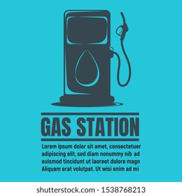 Gas Station. Oil Development and Extraction Flyer.  Simple Vector illustration.