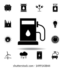 gas station, oil icon . Set of alternative energy illustrations icons. Can be used for web, logo, mobile app, UI, UX