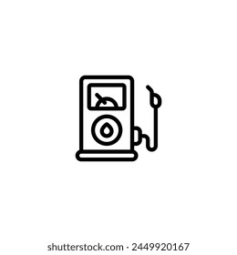 gas station outline icon and illustration
