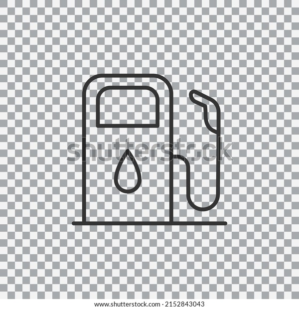Gas station outline icon isolated on\
transparent background. Vector\
illustration.