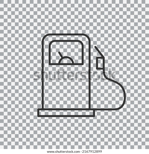 Gas station outline icon isolated on\
transparent background. Vector\
illustration.