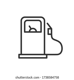Gas station outline icon. Vector illustration.