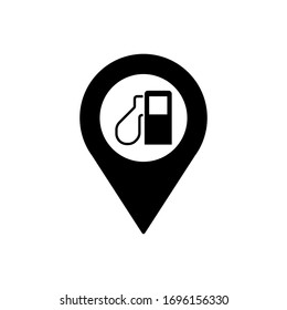 Gas station pin outline icon. Symbol, logo illustration for mobile concept and web design.