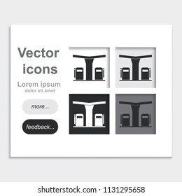 Gas station placed on web page template flat vector icon.