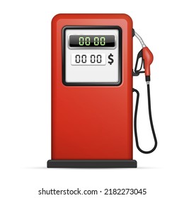 Gas station pump with fuel nozzle of petrol pump. Vector illustration. Eps 10.