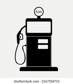 Gas Station Pump Silhouette, Oil Gasoline Petrol Bowsers Vector Illustration. svg