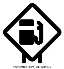 Gas station for refueling road signal layout