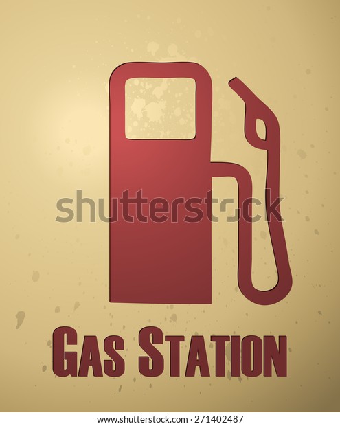 Gas Station\
Retro Poster, Vector Illustration.\
