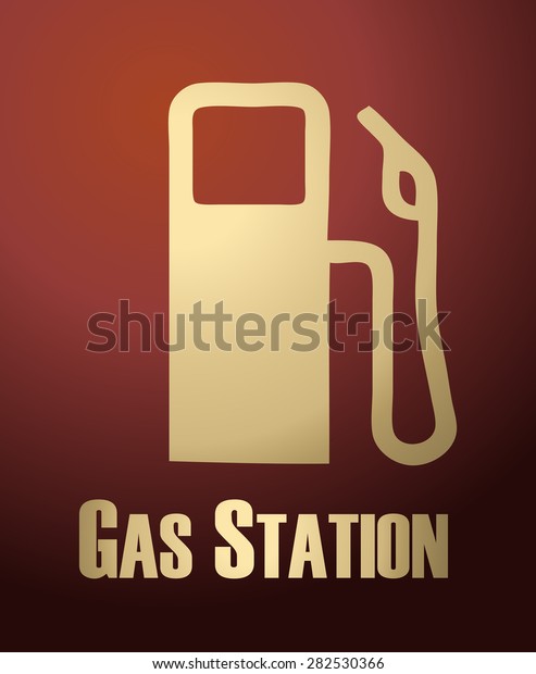 Gas Station\
Retro Poster, Vector Illustration.\
