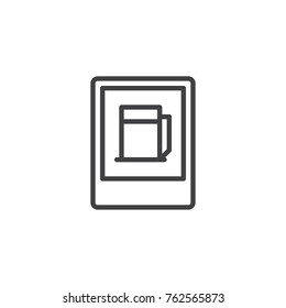 Gas station road sign line icon, outline vector sign, linear style pictogram isolated on white. Symbol, logo illustration. Editable stroke