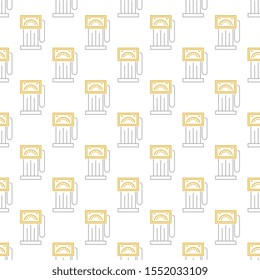 Gas station seamless pattern design, Repeat textile design. Fabric print.